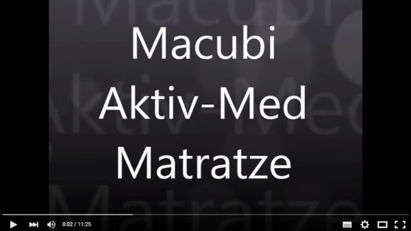 Video über die Macubi Aktiv-Med Matratze